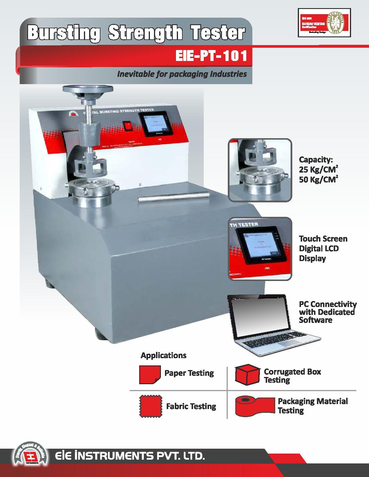 PC SOFTWARE FOR BURSTING STRENGTH TESTER