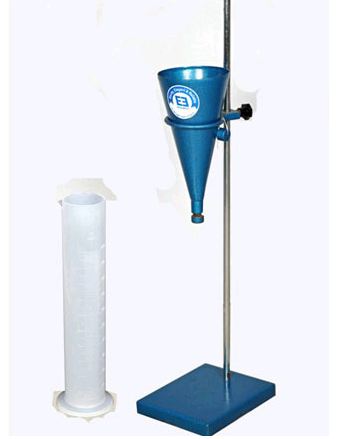 MARSH CONE FUNNEL - WITH STAND AND MEASURING CYLINDER FOR GROUT TEST *