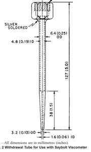 WITHDRAWAL TUBE - METAL FOR SAYBOLT VISCOMETER