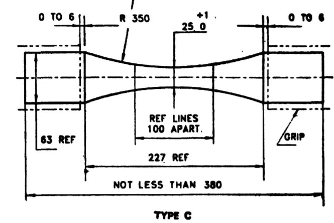 BIS 1891, PART 1 - TYPE C - 30 MM CUTTING DEPTH - CONVEYOR BELT SPECIMEN CUTTING DIE