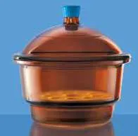 DESICCATOR - BOROSIL GLASS - AMBER - PLAIN 250 MM