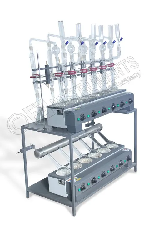KJELDAHL DIGESTION AND DISTILLATION COMBINED-WITHOUT GLASS PARTS-3 TEST POSITION