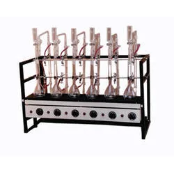 KJELDAHL DISTILLATION UNIT - WITH GLASS PARTS AND CLAMPS - 6 TEST UNIT-