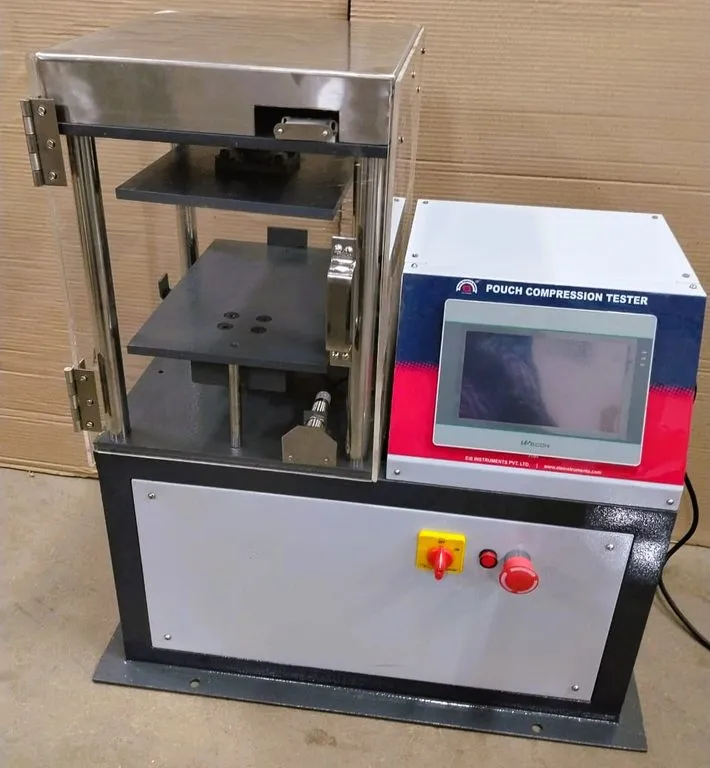 POUCH BURST/COMPRESSION TESTER-(500 KGF CAPACITY)-(200 X 200 X 50 MM PLATFORM SIZE)-(ELECTRO-PNEUMATIC MODEL)
